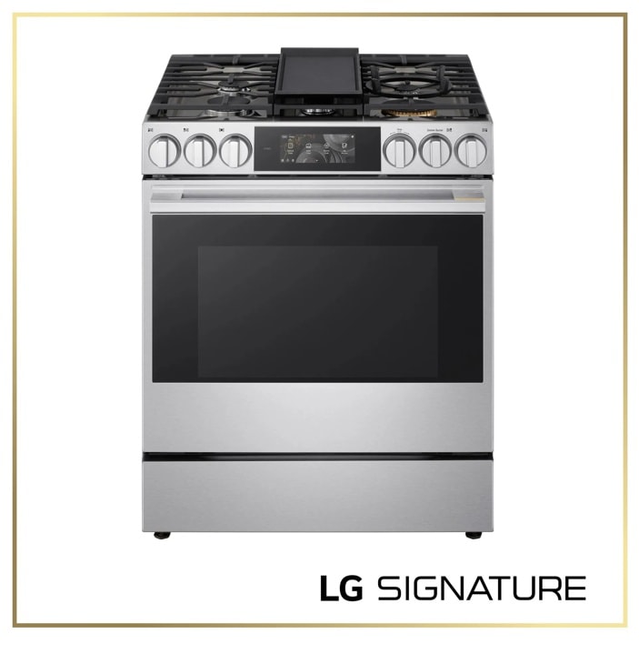LG SIGNATURE Smart Gas Slide-In Range with Dynamic ProBake Convection®, Air Fry, Air Sous Vide, Pizza mode and AI Gourmet Camera, Stainless Steel, 6.3