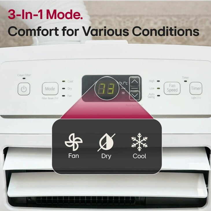 3 in 1 mode.
comfort for various conditions
fan
dry
cool