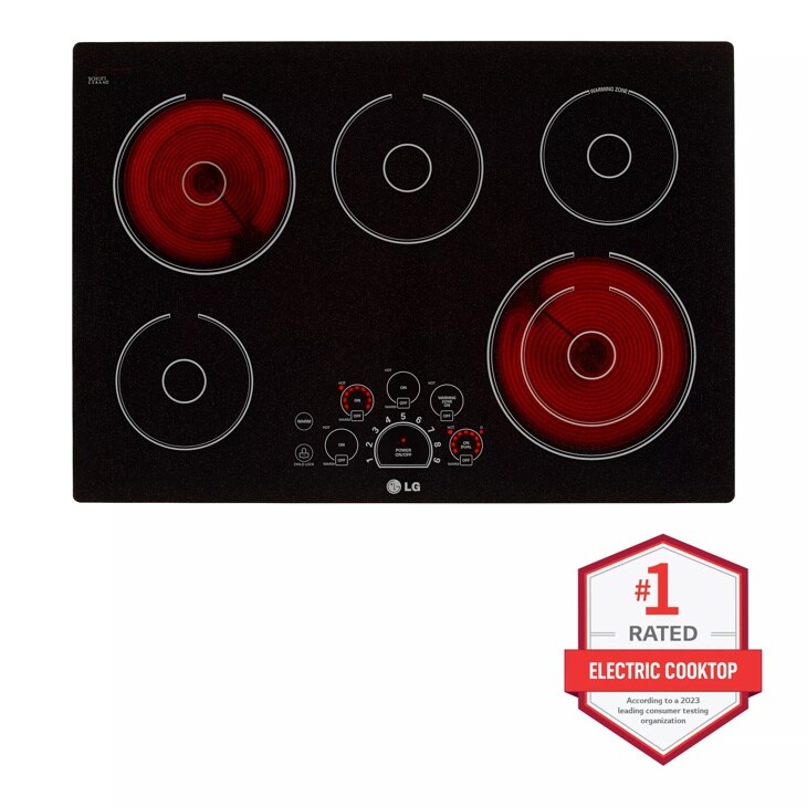 Front view of the 30" Electric Ceramic Cooktop 5 Burners LCE3010SB