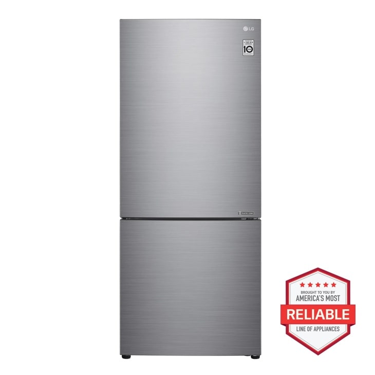 LG 28" Wide Bottom Freezer Refrigerator - Stainless Steel, Reversible Door, LED Lighting, 15 cu. ft. | Fridge.com