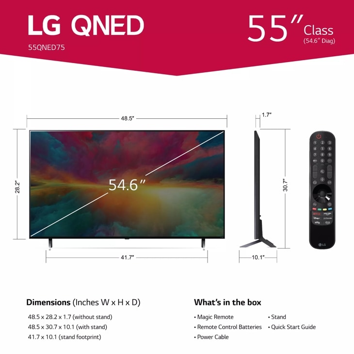 Lg Smart TV 55 Pollici 4K Ultra HD WebOs Display QNED Telecomando Puntatore  - 55QNED876