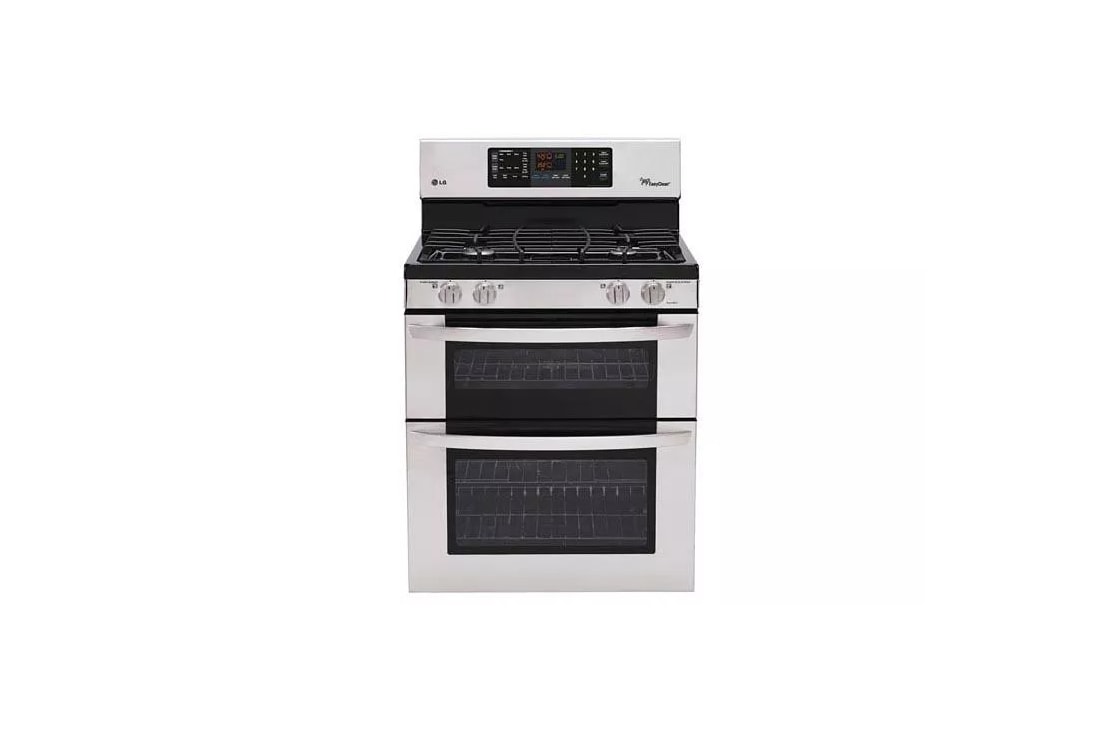 6.1 cu. ft. Capacity Gas Double Oven Range with 4 Sealed Gas Burners and EasyClean®