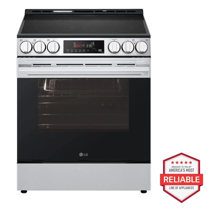 
Burner On
Conv
Bake
A Warm
Zone Timed
Easy Clean
0360 2:35
Control Cook Start Timer Lock Time Time On/Off
Time/Temp.
Keep
Light
START
Warm
*Clock *Settings *Wi-Fi After Cook
Thinh
*Hold 3 seconds
LG
Oven Control
Hot Surface
000
BROUGHT TO YOU BY
AMERICA'S MOST
RELIABLE
LINE OF APPLIANCES