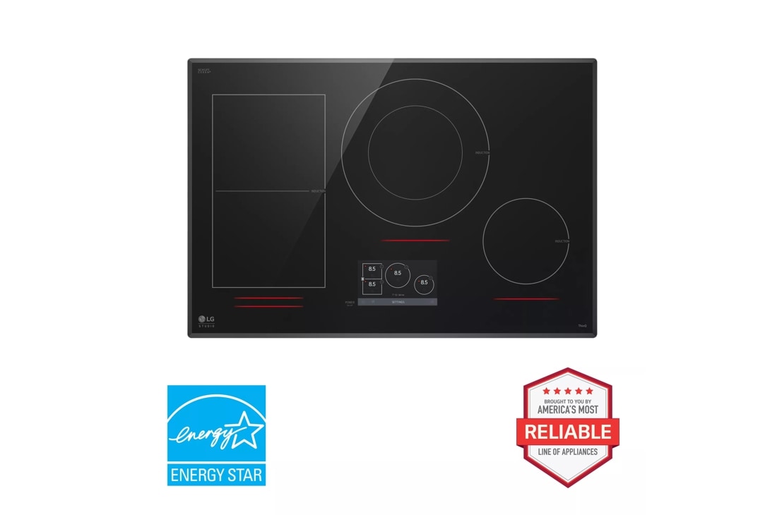 LG STUDIO 36” Induction Cooktop with 5 Burners and Flexible Cooking Zone
