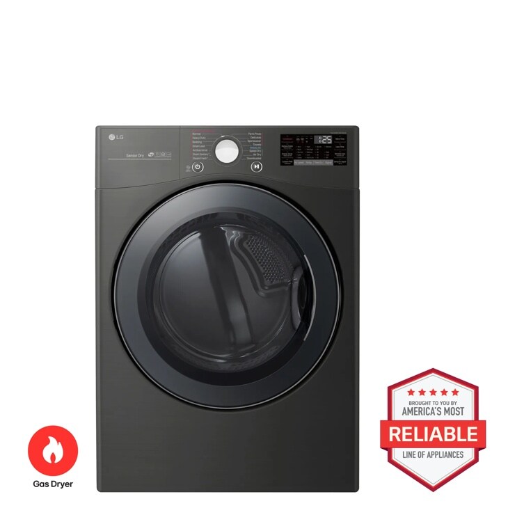 LG DLGX3901B Gas Dryer Brought to You by Americas Most Reliable Line of Appliances - Front View