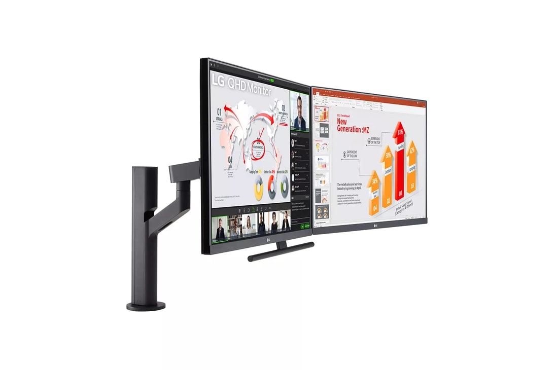 Moniteur QHD Ergo Dual de 27 po avec USB de type C, connexion en guirlande  - 27QP88D-BS