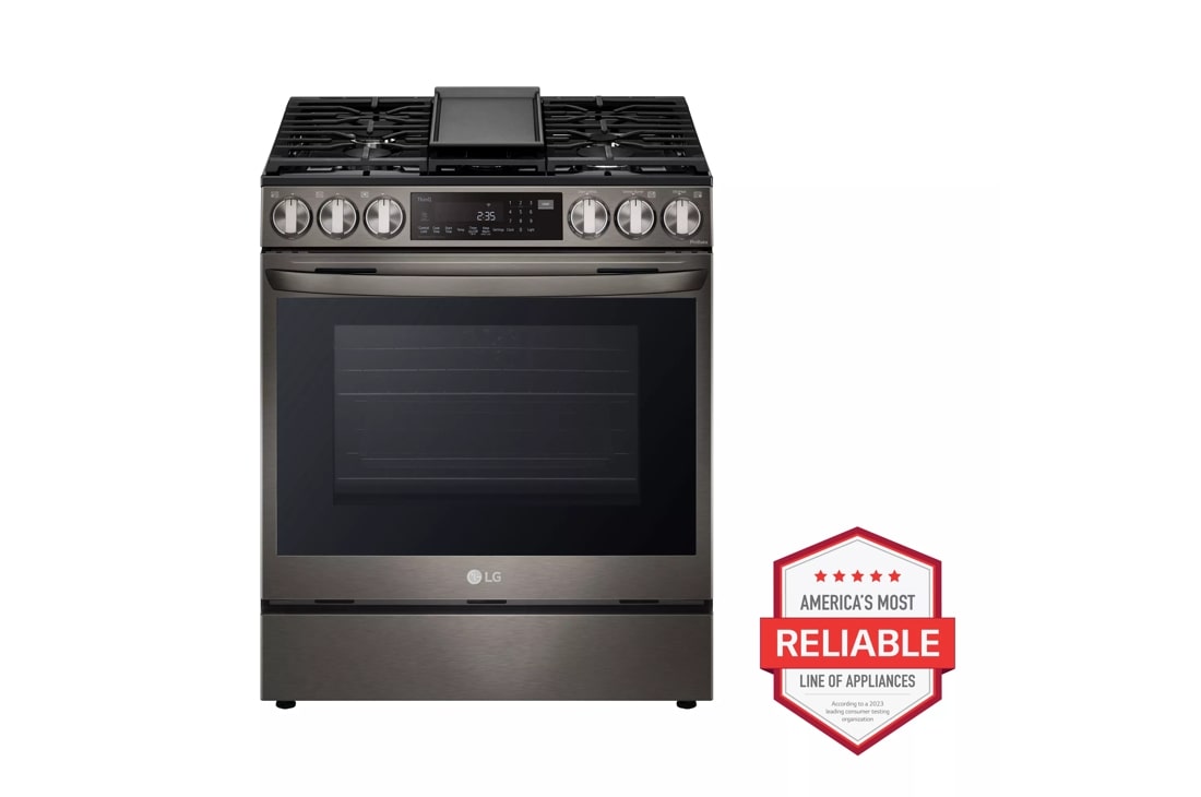 LG 6.3-cu ft. Smart Probake Convection Instaview GAS Slide-in Range with Air Fry | Black