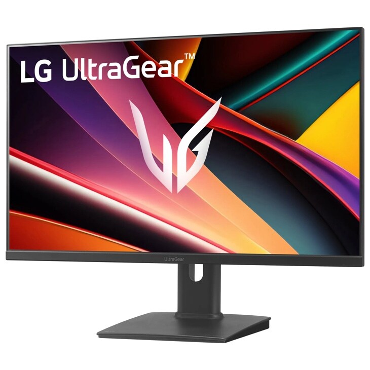 LG 27G64NA-B UltraGear Gaming Monitor with vibrant display on adjustable stand - Front View