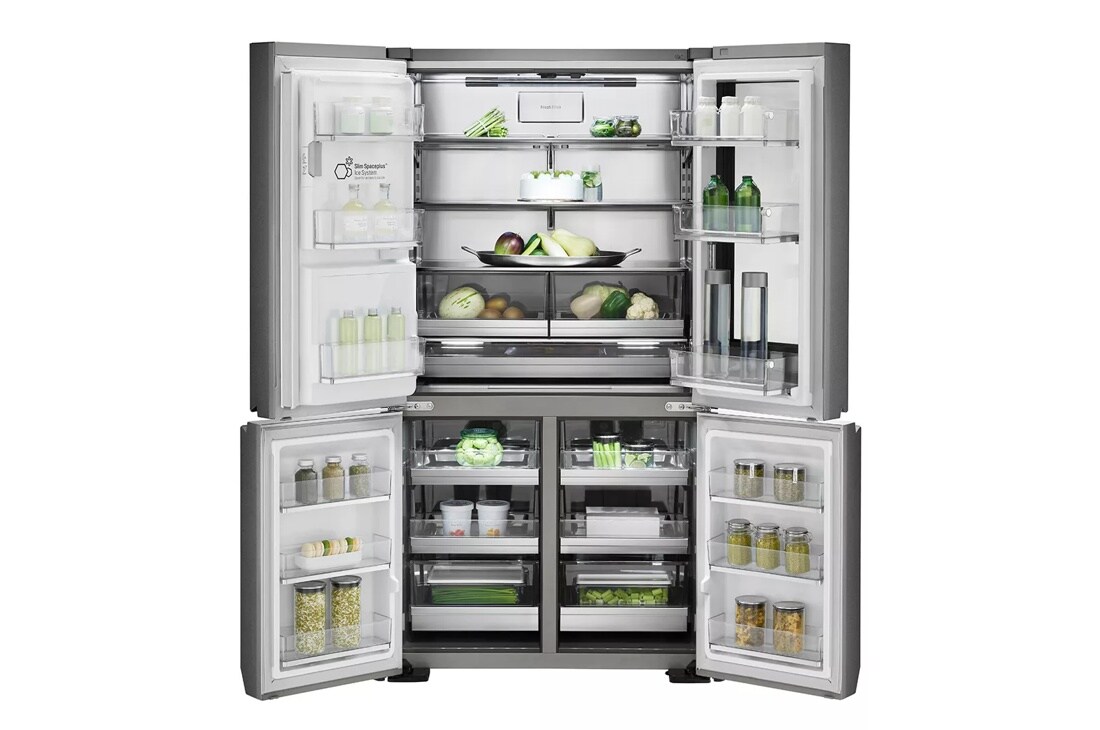 lg signature 31 cu. ft. door in door refrigerator interior view 
