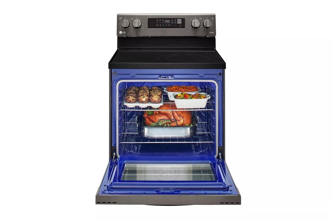 LG 30 in. 6.3 cu. ft. Smart Air Fry Convection Oven Slide-In Electric Range  with 5 Radiant Burners - Stainless Steel