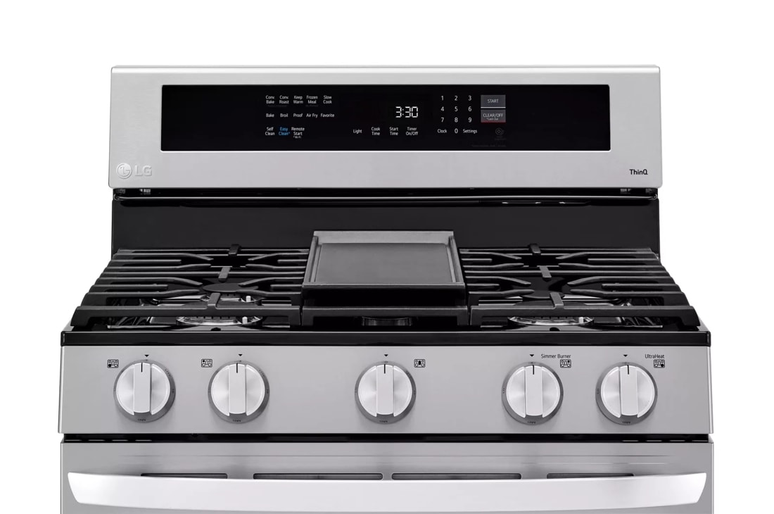 LG InstaView 30 in. 5.8 cu. ft. Smart Air Fry Convection Oven Freestanding  Gas Range with 5 Sealed Burners & Griddle - Stainless Steel