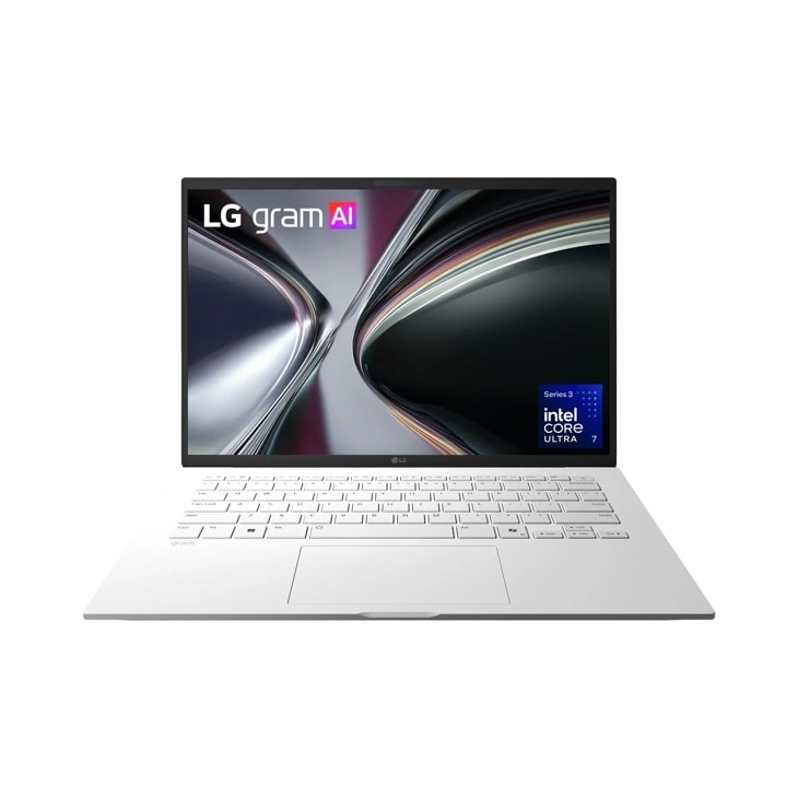 LG Gram 14Z90U-G.AU82U1 Laptop with white keyboard and Intel Core Ultra 7 processor - Front View