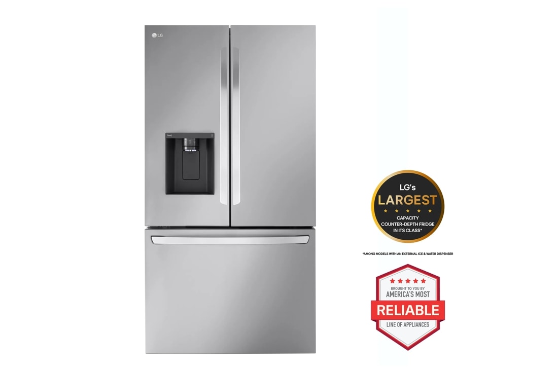 LG's largest capacity fridge in its class* 
*Among models with an external ice & Water Dispenser
Brought to you by America's most Reliable line of appliances.