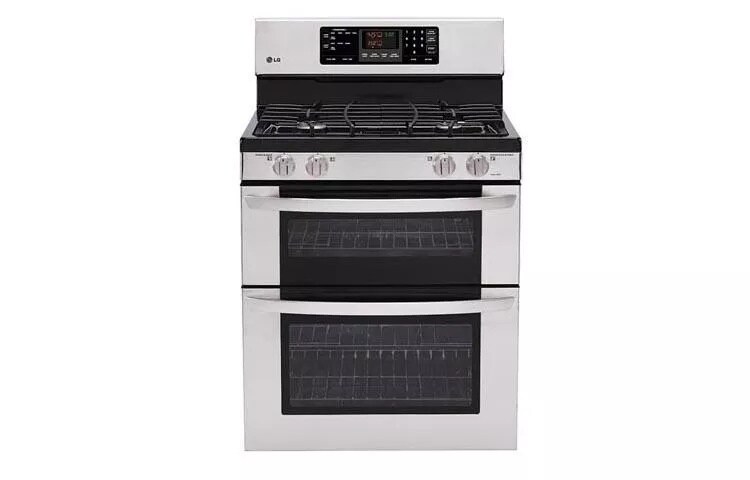 6.1 cu. ft. Capacity Gas Double Oven Range with 4 Sealed Gas Burners