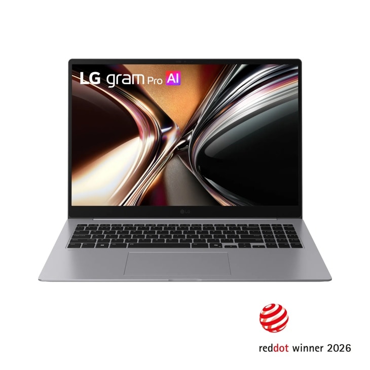 LG Gram 16Z95U-G-AU76U1 Laptop with Red Dot Winner 2026 badge - Front View
