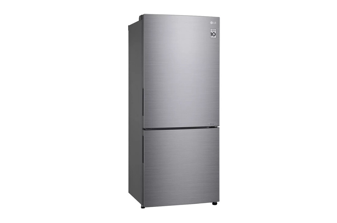 15 cu. ft. bottom freezer refrigerator left side angle view