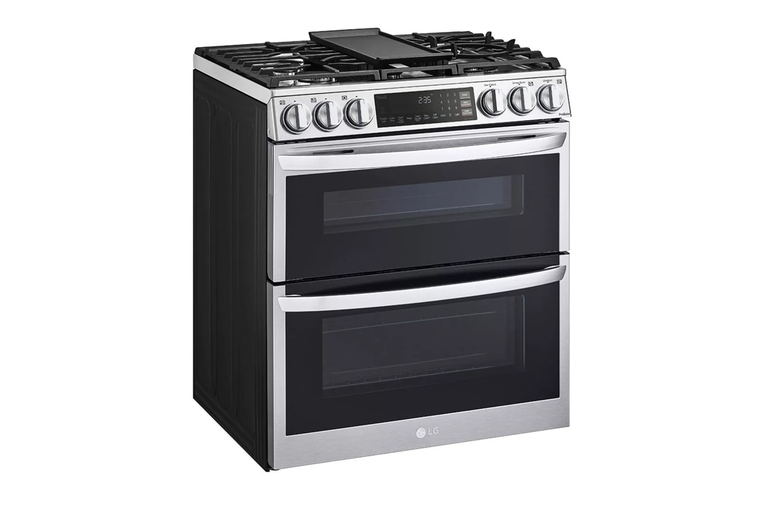 LG 30 in. 6.9 cu. ft. Smart Air Fry Convection Double Oven Slide