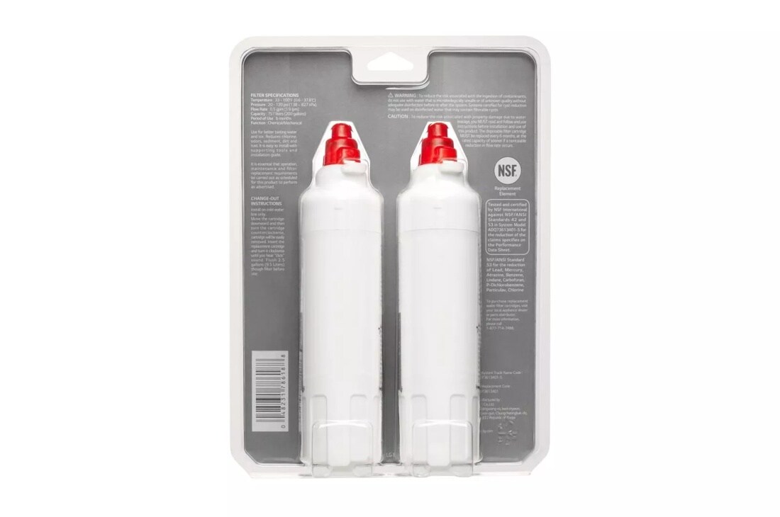 6 month / 200 Gallon Capacity Replacement Refrigerator Water Filter (2 pack)