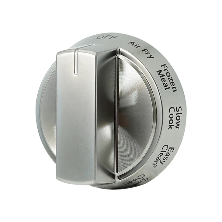LG AEZ75853758 stainless steel cooking appliance control knob with settings for Off, Air Fry, Frozen Meal, Slow Cook, Easy Clean, and Self Clean