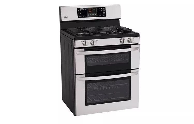 6.1 cu. ft. Capacity Gas Double Oven Range with 4 Sealed Gas Burners