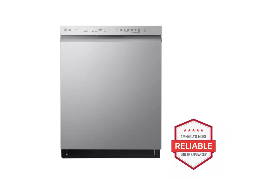 LG 24 in. Built-In Dishwasher with Front Control, 48 dBA Sound Level, 15  Place Settings & 9 Wash Cycles - Black Stainless