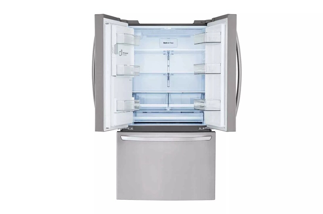 26 cu. ft. french door refrigerator empty interior view 