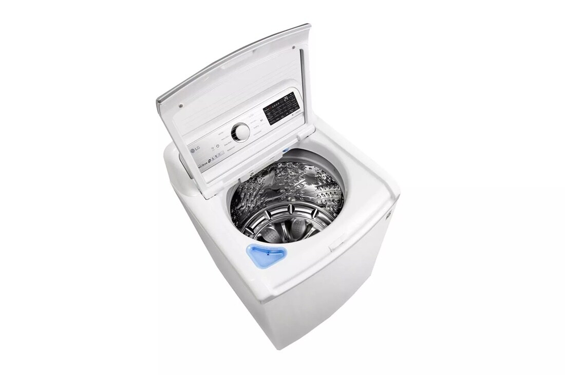 Front view of the 5.0 cu.ft. Smart wi-fi Enabled Top Load Washer with TurboWash3D™ Technology - WT7300CW. 