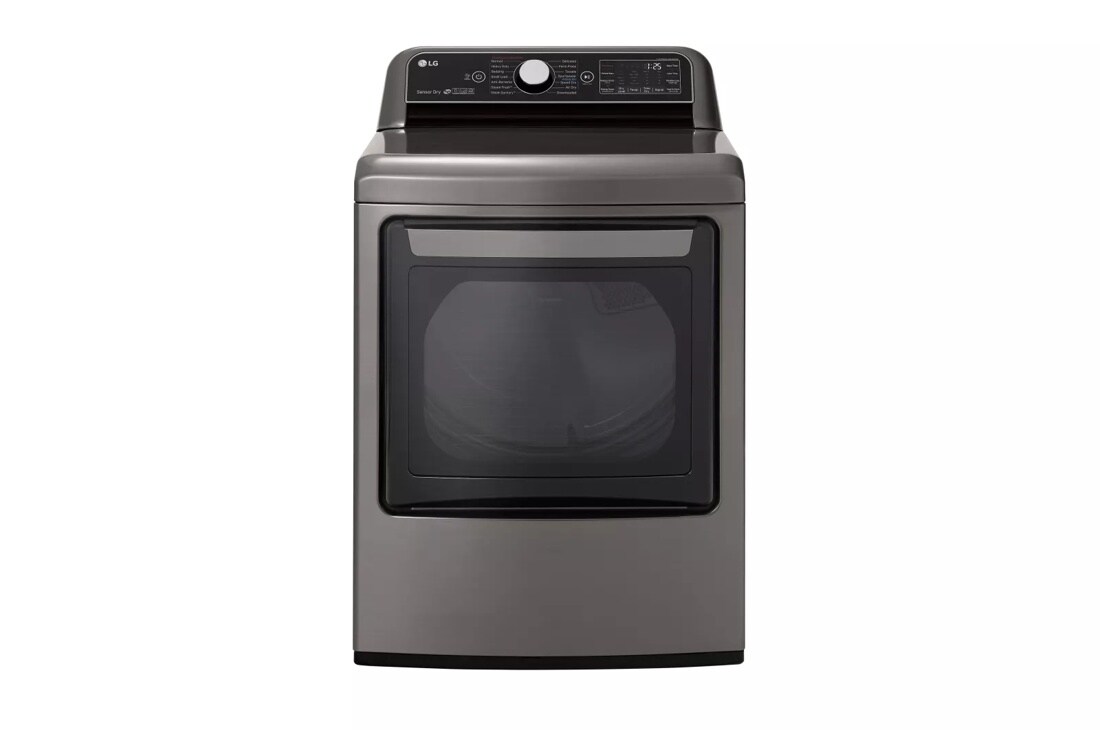 Front view of the 7.3 cu.ft. Smart wi-fi Enabled Gas Dryer with TurboSteam™ - DLGX7801VE. 