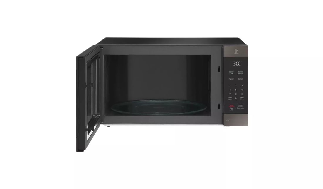 LG - 29.7 Trim Kit for LG Microwave - PrintProof Black Stainless Steel