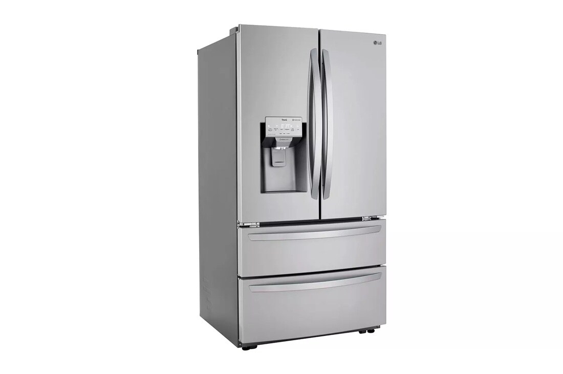 22 cu. ft. counter depth double freezer left side angle view
