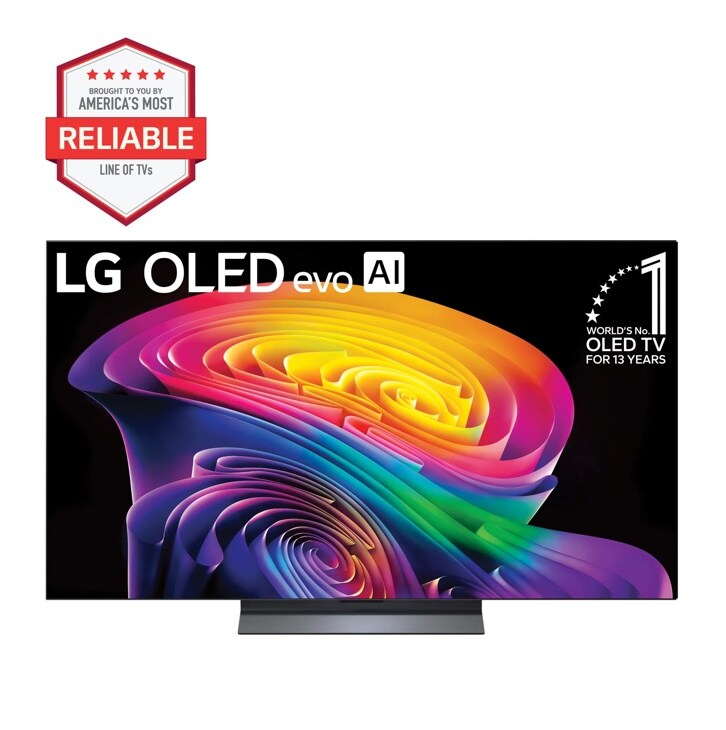 55-Inch LG OLED evo AI 4K OLED TV OLED55C6PUA with Americas Most Reliable Line of TVs and Worlds No. 1 OLED TV for 13 Years badges