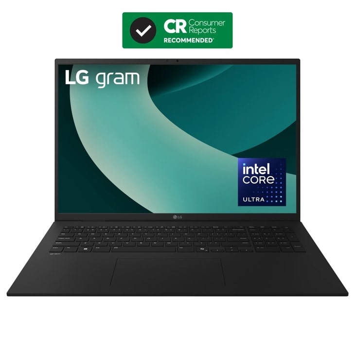 LG gram 17Z90TL-H.AUB6U3 Laptop with Intel Core Ultra processor Consumer Reports Recommended - Front View