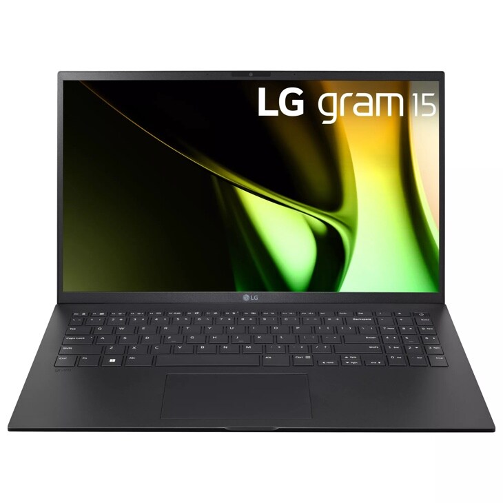 Front view of the 15 Inch LG gram (15Z90S-H.AAB6U1) laptop with 16GB RAM and Intel Core Ultra 7