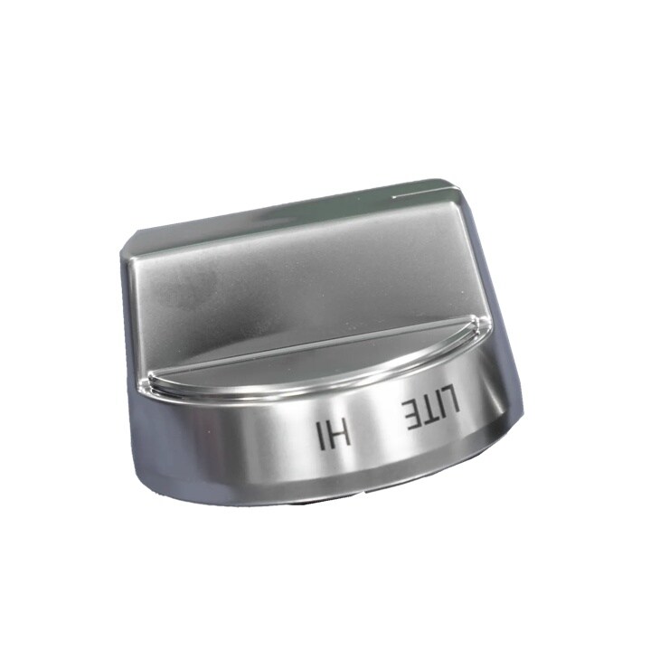 Stainless steel stove knob for AEZ75994628 kitchen accessory with LITE and HI temperature indicators - Close-Up