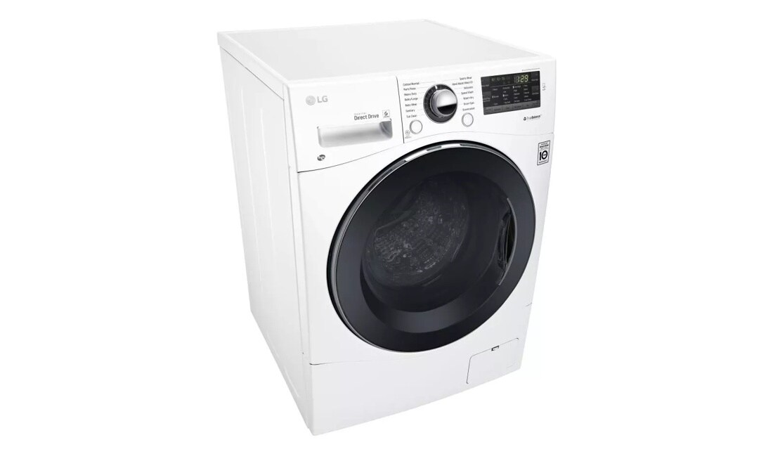 LG WM3488HW Compact All-In-One Washer Dryer Combo left side angle view 