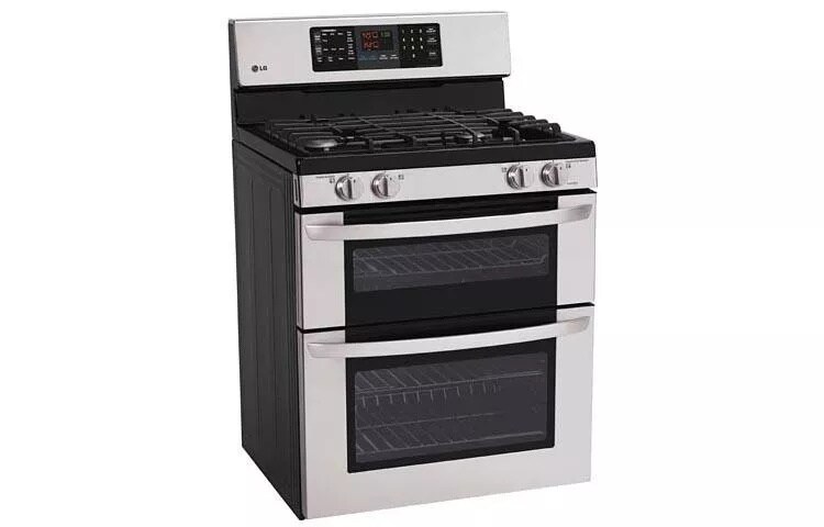 6.1 cu. ft. Capacity Gas Double Oven Range with 4 Sealed Gas Burners and EasyClean®