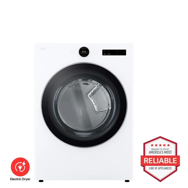 LG DLEX6700W Electric Dryer with drum interior visible - Front View