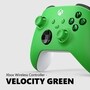 EP229915 Xbox Wireless Controller in Velocity Green with textured grip and action buttons - Angled View