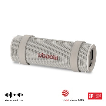 LG xboom Grab by will.i.am | Bluetooth Speaker | xboom Signature Sound with IP67 Dust & Water Resistance and 20-hrs of Battery Life, Warm Grey