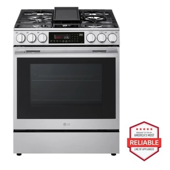 6.3 cu ft. Smart Gas Slide-In Range with InstaView®, ProBake Convection®, and Air Fry