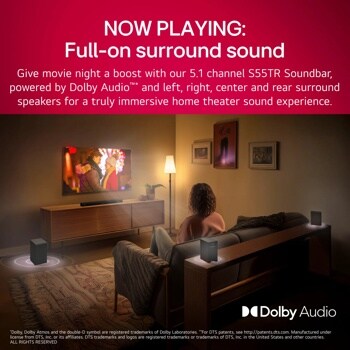 S55TR LG Home Theater Soundbar with Dolby Audio® and Rear Speakers, 5.1. channel