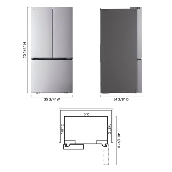 20 cu. ft. 3-Door French Door, Counter-Depth MAX™ Refrigerator with Hybrid Handles