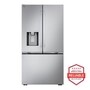 LG LF26WCH5HS French Door Refrigerator with stainless steel finish and water dispenser - Front View