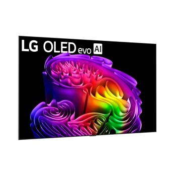 83-inch LG OLED83G6WUA 4K OLED evo AI display with colorful abstract art Front View