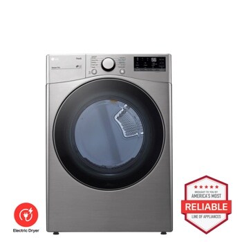 LG DLE3600V Electric Dryer with ThinQ Sensor Dry Brought to You by Americas Most Reliable Line of Appliances - Front View