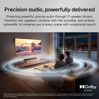 S80TR LG Home Theater Soundbar with Dolby Atmos® and Rear Speakers, 5.1.3 channel, Best OLED matching