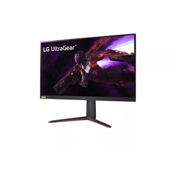 Right side view of the 32 Inch LG UltraGear (32GP83B-B) gaming monitor with 165Hz refresh rate and 1ms (GtG) response time