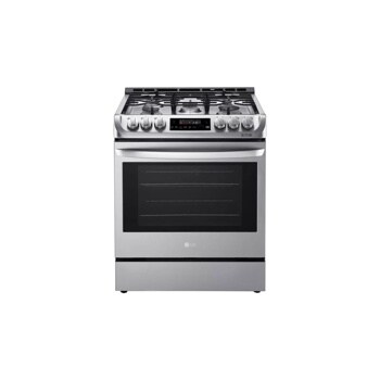 Front view of the 6.3 cu. ft. Gas Single Oven Slide-in Range with ProBake Convection® and EasyClean® - LSG4511ST. 
