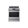 Front view of the 6.3 cu. ft. Gas Single Oven Slide-in Range with ProBake Convection® and EasyClean® - LSG4511ST. 