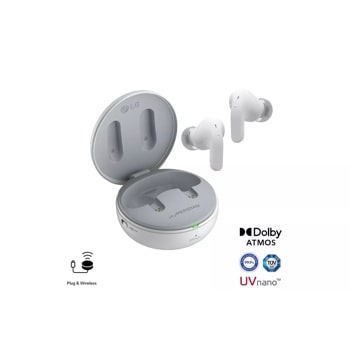 LG TONE Free ® T90 Dolby Atmos® with Dolby Head Tracking™ True Wireless Bluetooth Earbuds, White